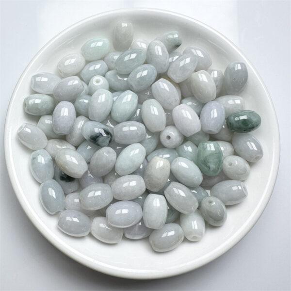 50 beads, rice bead, oval bead, jade bead, jadeite bead, white bead - Image 8