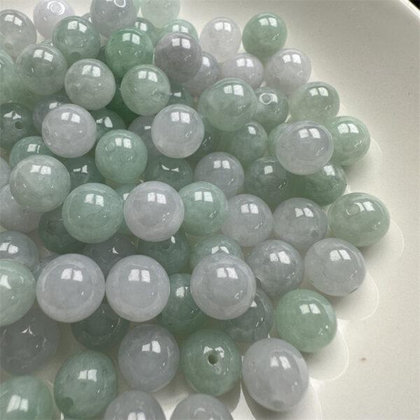 50 beads, round bead, jade bead, jadeite bead, ice bead, green bead - Image 8