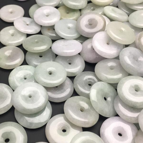 rondelle beads, jade bead, jadeite bead, white bead, green bead - Image 9