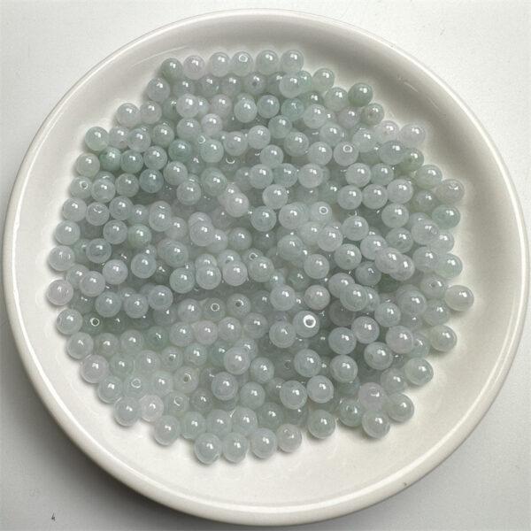 translucent bead, round bead, jade bead, jadeite bead, white bead - Image 9