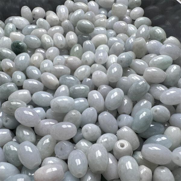 50 beads, rice bead, oval bead, jade bead, jadeite bead, white bead - Image 9