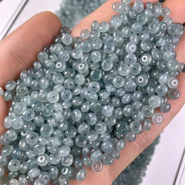 donut bead, rondelle bead, jade bead, jadeite bead, icy bead, blue bead, clear bead