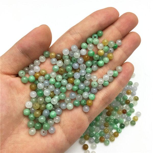 50 beads, round bead, jade bead, jadeite bead, colorful bead, small bead