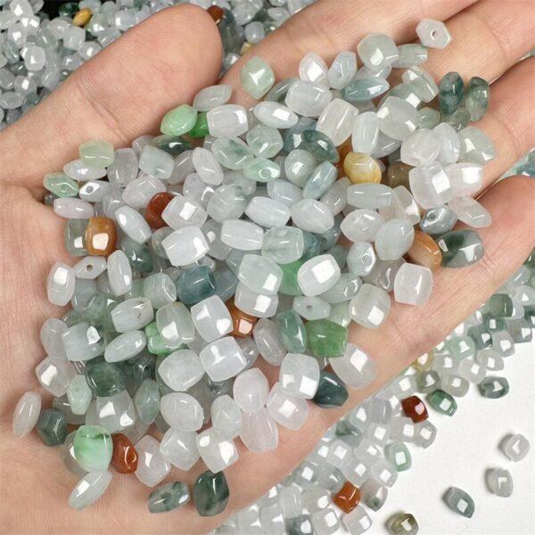 20 pcs / 50 pcs small rectangle faceted shape genuine natural colorful icy jadeite bead, jade bead, clear ebad