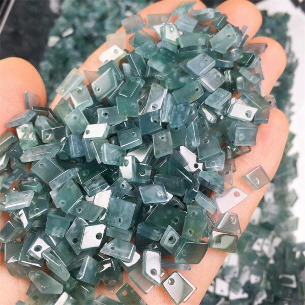 50 beads, irregular bead, jade bead, jadeite bead, flat bead, blue bead, clear bead, icy bead