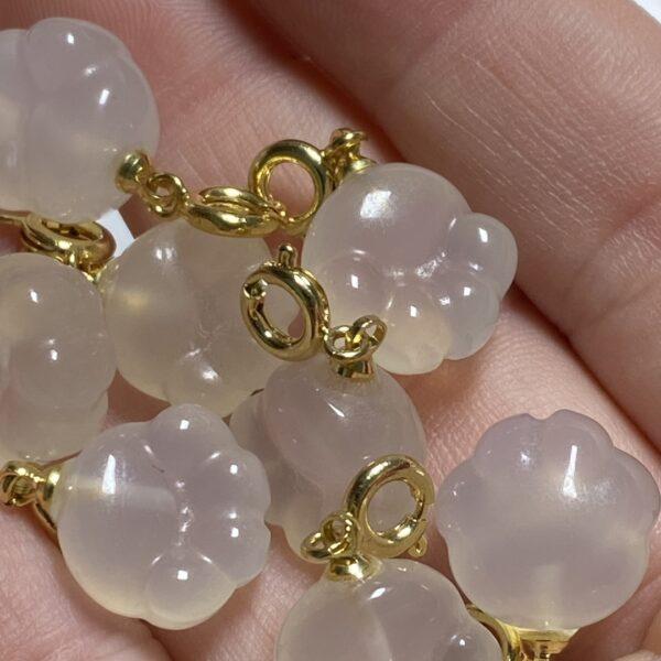 cute cat claw shape natural white agate charm, agate bead