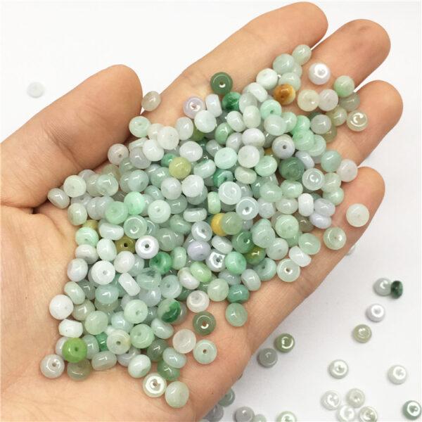 100 pcs small rondelle shape genuine natural colorful jadeite bead, jade bead