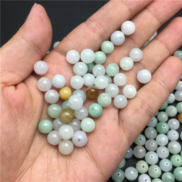 50 beads, round bead, jade bead, jadeite bead, colorful bead - Image 2