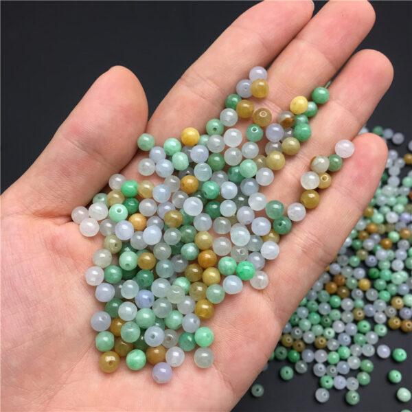 50 beads, round bead, jade bead, jadeite bead, colorful bead, small bead - Image 2