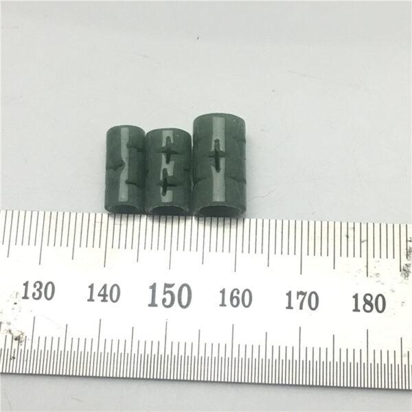 pillar bead, jade tube, jadeite bead, jade bead,cross flower bead, oily bead, green bead - Image 2