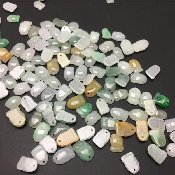 20 beads, little feet beads, jade bead, jadeite bead, colorful bead, jade charm - Image 2