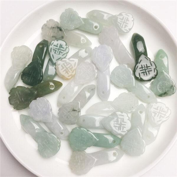 5 pcs / 10 pcs ruyi shape genuine natural jadeite charm, jade charm, jade bead, jadeite bead - Image 3