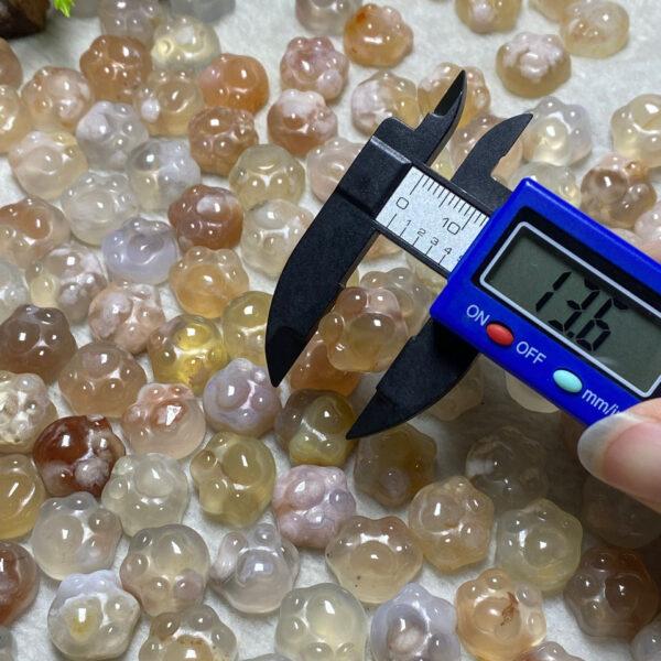 5 pcs / 10 pcs cute cat paw shape natural sakura agate bead - Image 2