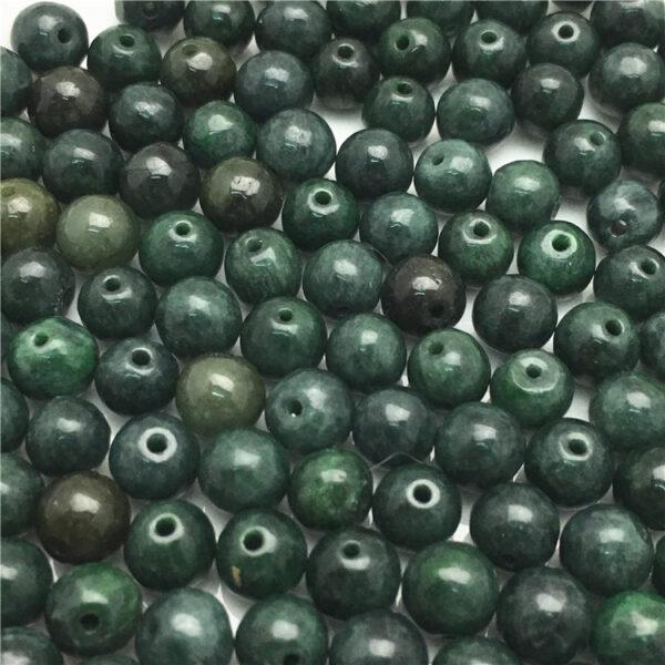100 pcs 6.5 mm round shape oily green genuine natural jadeite bead, jade bead - Image 2