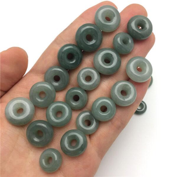 5 pcs / 10 pcs rondelle shape genuine natural oily green jadeite bead, jade bead - Image 2