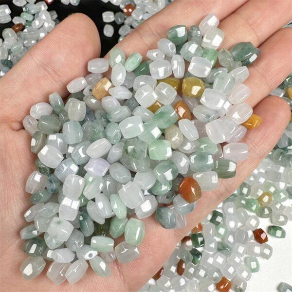 20 pcs / 50 pcs small rectangle faceted shape genuine natural colorful icy jadeite bead, jade bead, clear ebad - Image 2
