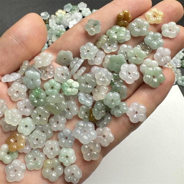 10 pcs / 20 pcs flower shape genuine natural colorful icy jadeite bead, jade bead - Image 2
