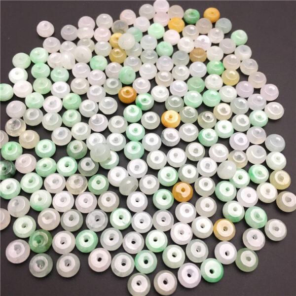 50 pcs / 100 pcs small rondelle shape genuine natural colorful jadeite bead, jade bead - Image 2
