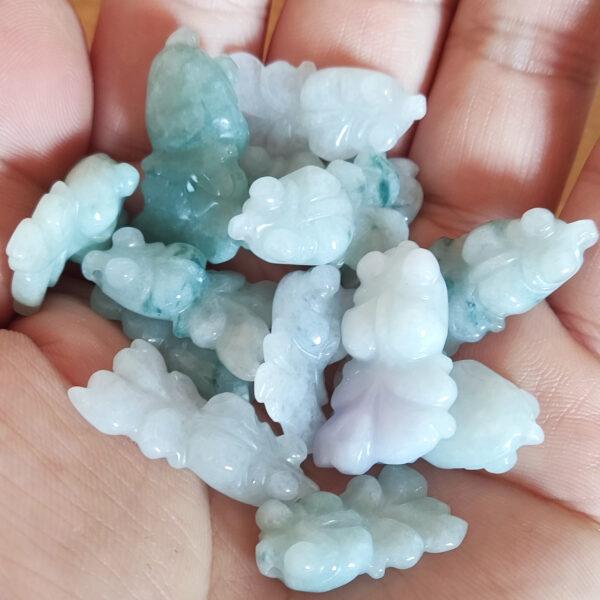 2 pcs / 5 pcs goldfish shape genuine natural jadeite charm, jade charm, jadeite bead, jadeite koi, koi charm - Image 2