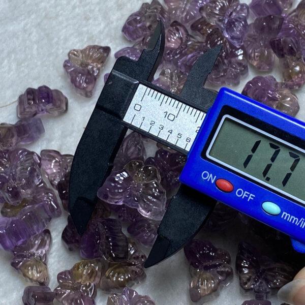 butterfly shape natural ametrine bead, purple bead, yellow bead, clear bead - Image 9