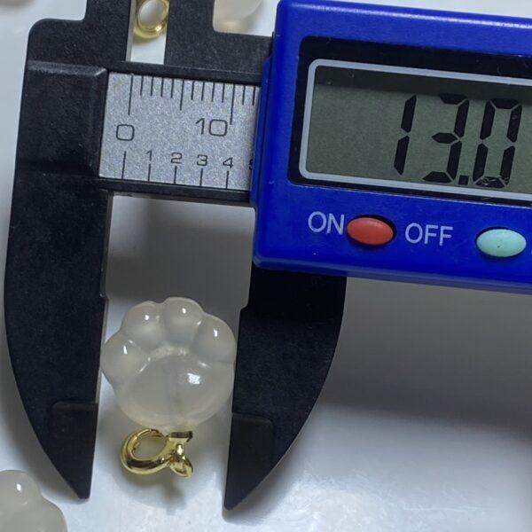cute cat claw shape natural white agate charm, agate bead - Image 2