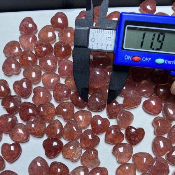 heart shape natural strawberry quartz bead - Image 2