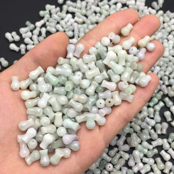 100 pcs cross vase shape genuine natural jadeite bead, jade bead - Image 2