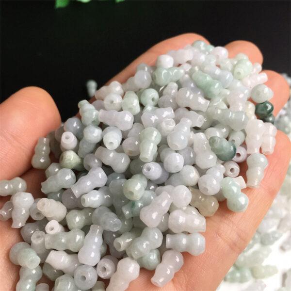 50 pcs gourd shape genuine natural green jadeite bead, jade bead, jade gourd - Image 2