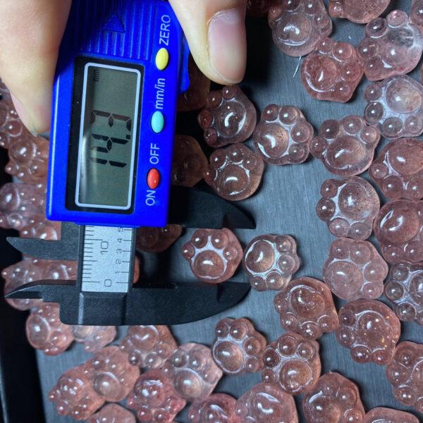 5 pcs / 10 pcs cat claw shape natural strawberry quartz bead - Image 2