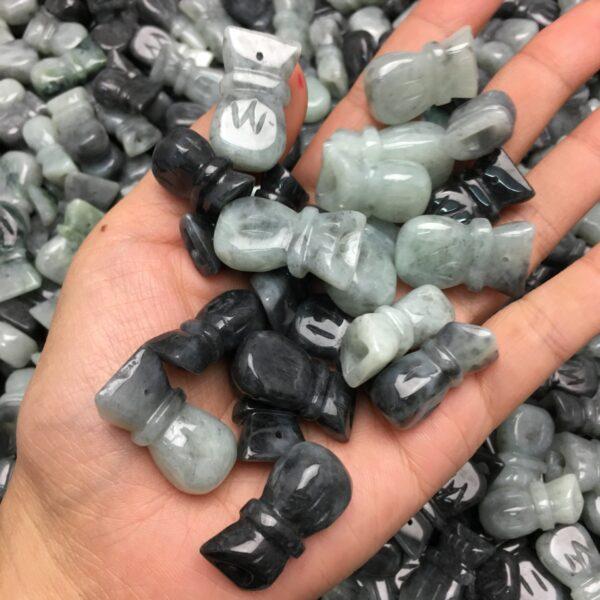 20 pcs / 50 pcs small wallet shape genuine natural jadeite charm, jade charm, jade bead, jadeite bead - Image 2