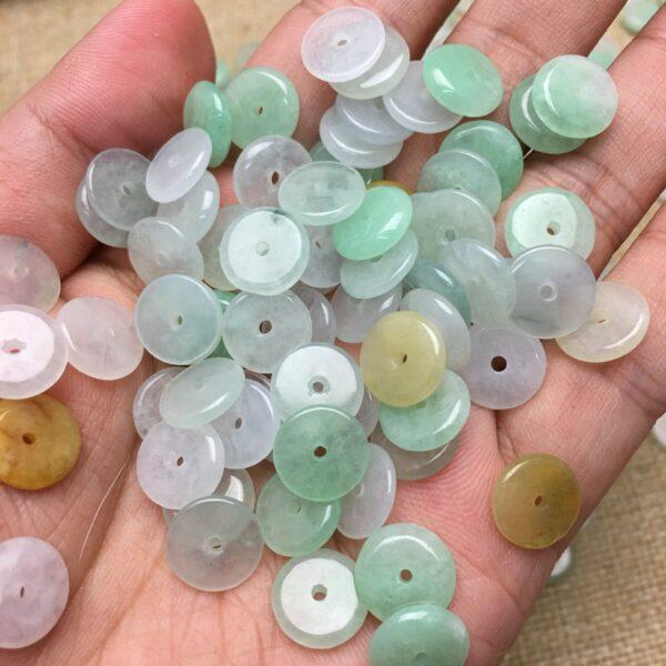 50 pcs rondelle shape genuine natural colorful jadeite bead, jade bead - Image 2