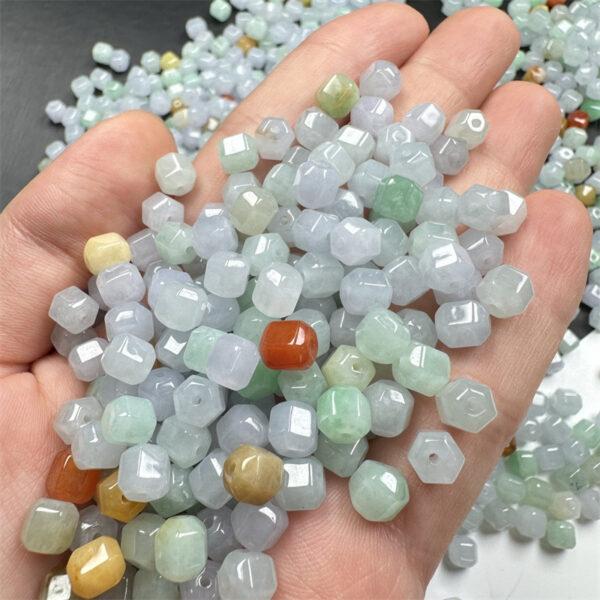 50 beads, hexagon bead, jade bead, jadeite bead, prism beads, faceted bead, colorful bead, clear bead, icy bead - Image 3