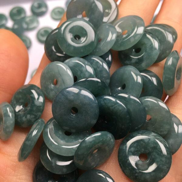 5 pcs / 10 pcs rondelle shape genuine natural blue green jadeite bead, jade bead - Image 3