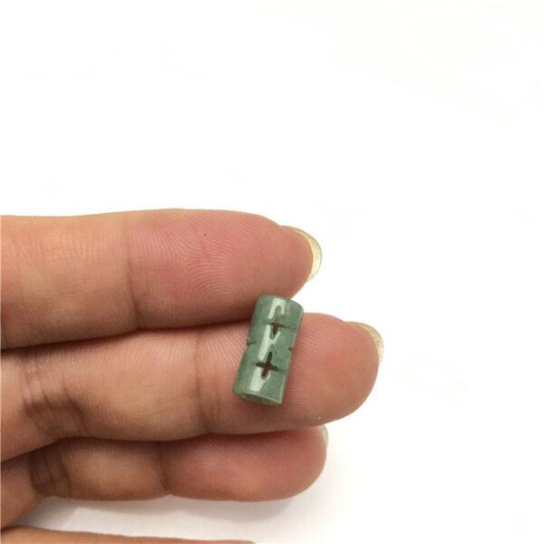 pillar bead, jade tube, jadeite bead, jade bead,cross flower bead, oily bead, green bead - Image 3