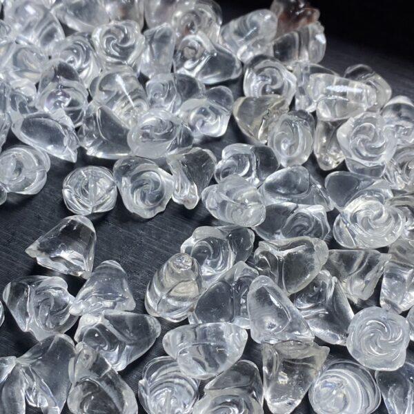 5 pcs / 10 pcs Magnolia flower shape natural clear quartz charm - Image 3