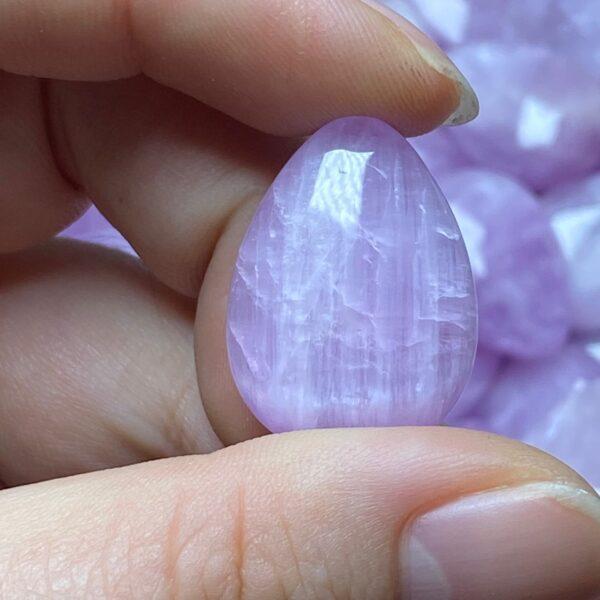 1 pc / 2 pcs droplet shape natural kunzite bead, droplet charm - Image 3