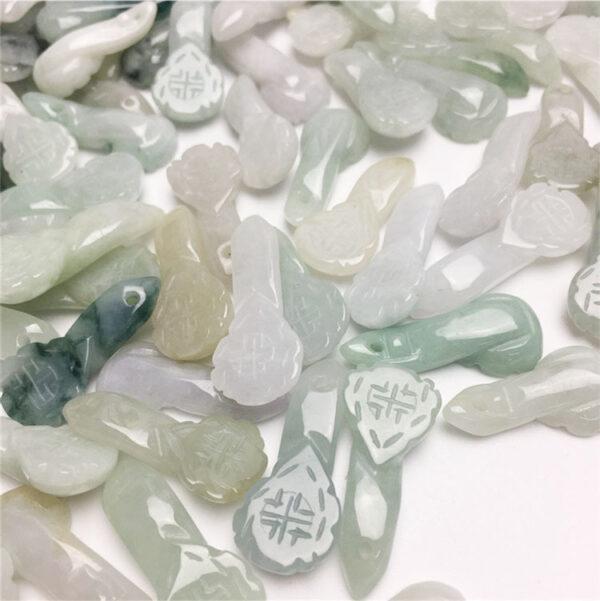 5 pcs / 10 pcs ruyi shape genuine natural jadeite charm, jade charm, jade bead, jadeite bead - Image 4