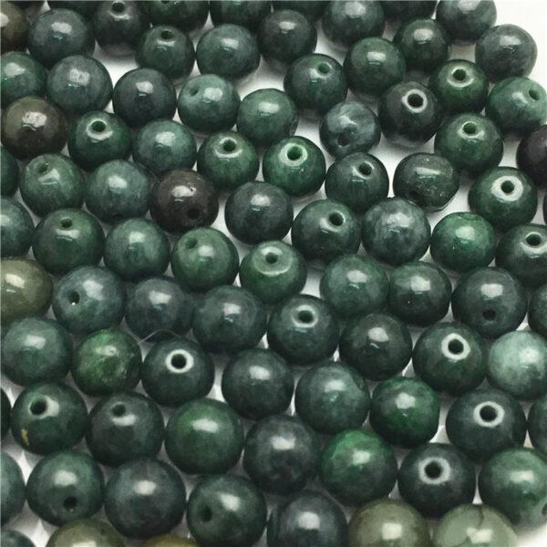 100 pcs 6.5 mm round shape oily green genuine natural jadeite bead, jade bead - Image 3