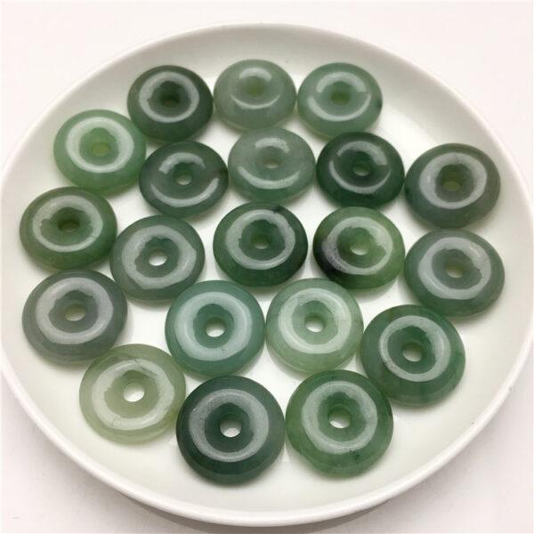 5 pcs / 10 pcs rondelle shape genuine natural oily green jadeite bead, jade bead - Image 3