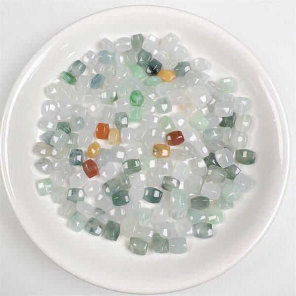 20 pcs / 50 pcs small rectangle faceted shape genuine natural colorful icy jadeite bead, jade bead, clear ebad - Image 3