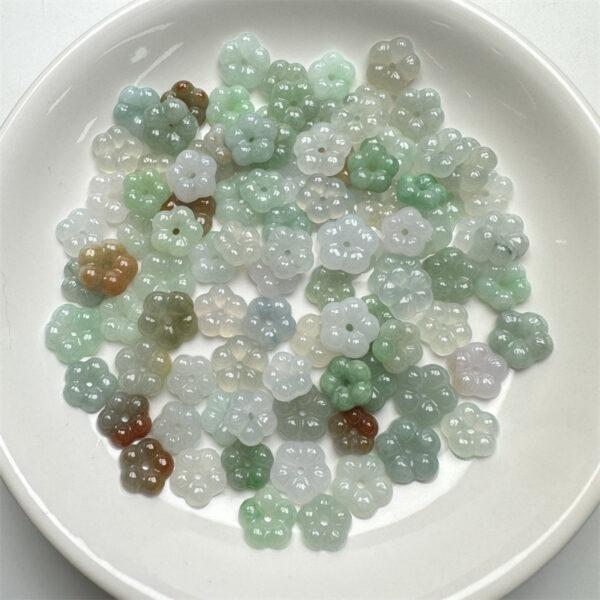 10 pcs / 20 pcs flower shape genuine natural colorful icy jadeite bead, jade bead - Image 3