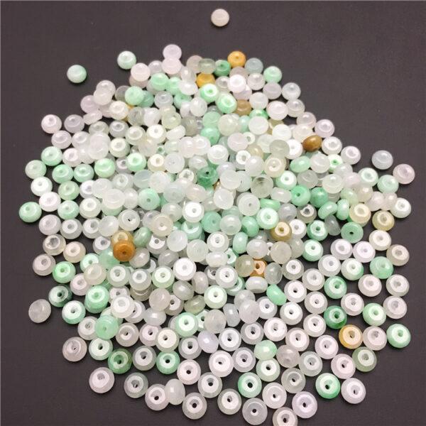 50 pcs / 100 pcs small rondelle shape genuine natural colorful jadeite bead, jade bead - Image 3