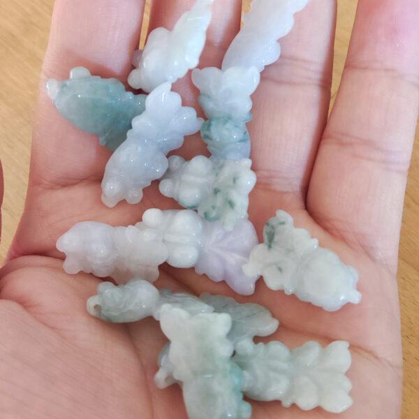 2 pcs / 5 pcs goldfish shape genuine natural jadeite charm, jade charm, jadeite bead, jadeite koi, koi charm - Image 3