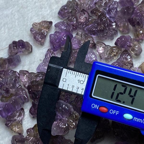butterfly shape natural ametrine bead, purple bead, yellow bead, clear bead - Image 8