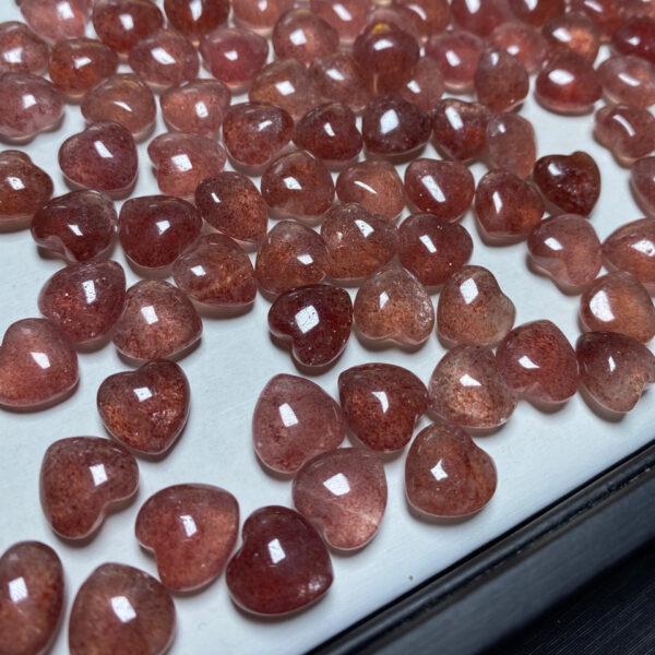 heart shape natural strawberry quartz bead - Image 3