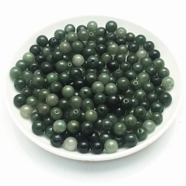 50 beads, round bead, jade bead, jadeite bead, oily bead, green bead - Image 3
