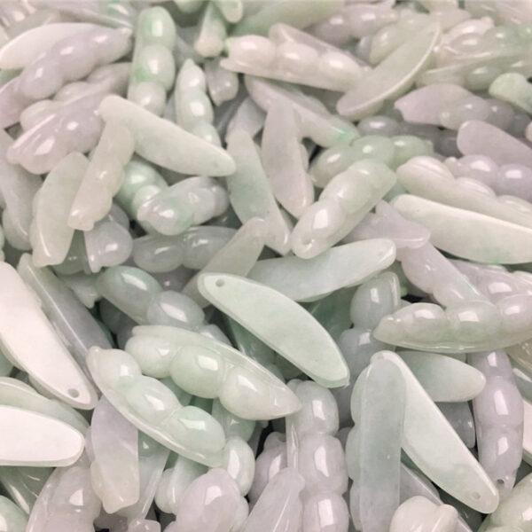 5 pcs / 10 pcs pea pod shape genuine natural jadeite charm, jade charm, jadeite bead - Image 3