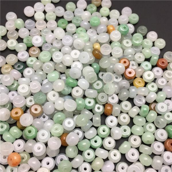 100 pcs small rondelle shape genuine natural colorful jadeite bead, jade bead - Image 3