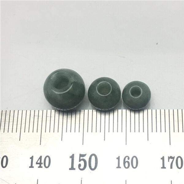 50 pcs / 100 pcs round shape big hole genuine natural green jadeite bead, jade bead - Image 3