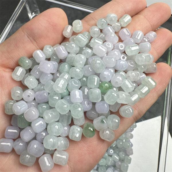 pillar bead, jade bead, jadeite bead, drum beads, barrel bead, white bead, green bead, clear bead, icy bead - Image 3